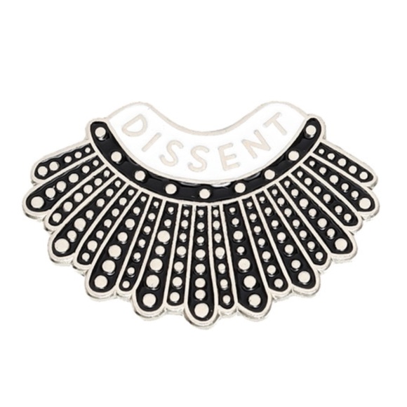 Jewelry - RBG Ruth Bader Ginsberg Dissent Collar Pin Silver